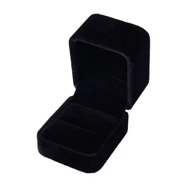 Alt view image 2 of 7 - Niche-Finds Black Velvet Ring Box Luxury Soft Velvet Jewelry Gift Box for Engagement, Wedding, Proposal & Storage (2.5 Square)