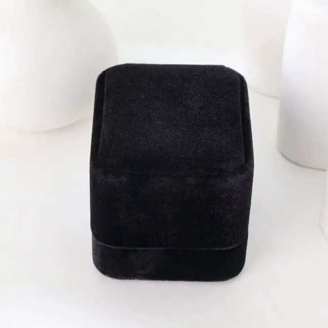Alt view image 4 of 7 - Niche-Finds Black Velvet Ring Box Luxury Soft Velvet Jewelry Gift Box for Engagement, Wedding, Proposal & Storage (2.5 Square)