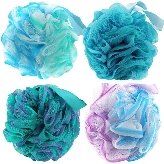 Main image of Chuya Bath Sponges Loofahs 70 Grams Large Size,4 Pack Shower Sponge Exfoliating Cleaning Bath Loofa Body Scrubber Balls for Women Men Children Washing