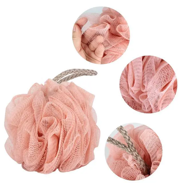 Alt view image 3 of 7 - Fu Store Loofah Sponge 60g Shower Loofahs 4 Colors Bath Sponges Mesh Balls for Body Scrubber Exfoliator Wash Back Scrubber Bathroom Men Women - 4 Pack Scrubbers Cleaning Bathing Accessories