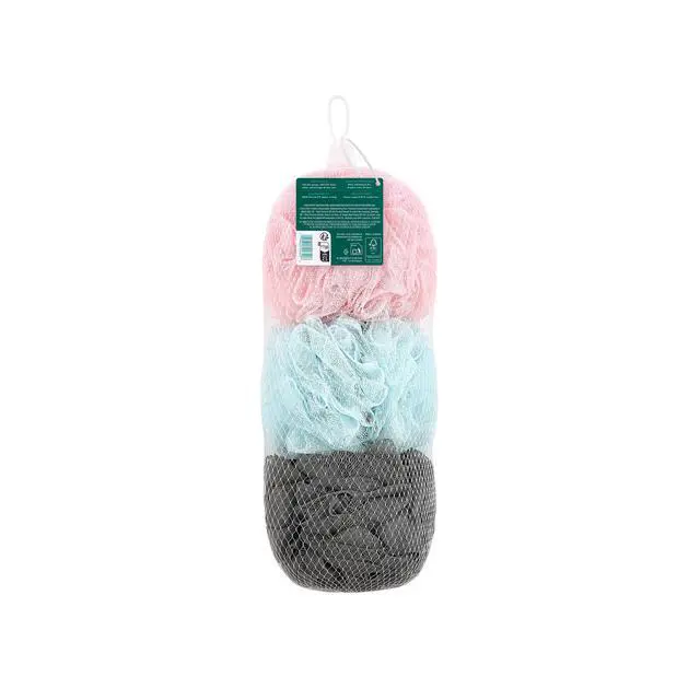 Alt view image 6 of 6 - EcoTools EcoPouf 3 Pack Bath Sponge Set, Soft Recycled Netting Shower Poufs for Gentle Exfoliating & Daily Body Cleansing, Rich Lather Loofah Sponges, Vegan & Cruelty-Free