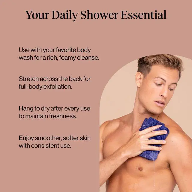 Alt view image 5 of 7 - Kitsch African Net Sponge Exfoliating Body Scrubber for Cleansing & Gentle Daily Exfoliation Stretchable Bath Sponge for Hard-to-Reach Areas, Long-Lasting Shower Essential - Ocean Blue, 3 Pcs