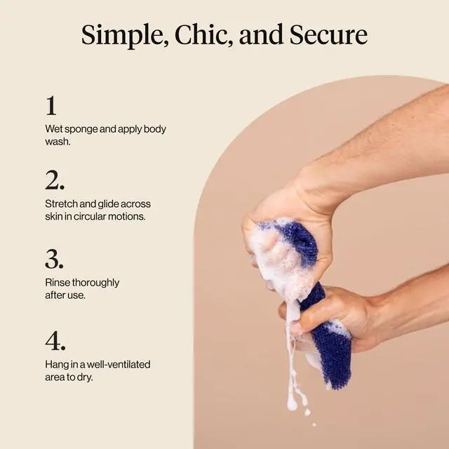 Alt view image 7 of 7 - Kitsch African Net Sponge Exfoliating Body Scrubber for Cleansing & Gentle Daily Exfoliation Stretchable Bath Sponge for Hard-to-Reach Areas, Long-Lasting Shower Essential - Ocean Blue, 3 Pcs