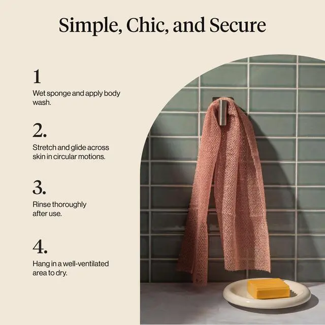 Alt view image 7 of 7 - Kitsch African Net Sponge Exfoliating Body Scrubber for Cleansing & Gentle Daily Exfoliation Stretchable Bath Sponge for Hard-to-Reach Areas, Long-Lasting Shower Essential - Rosewood, 3 Pcs