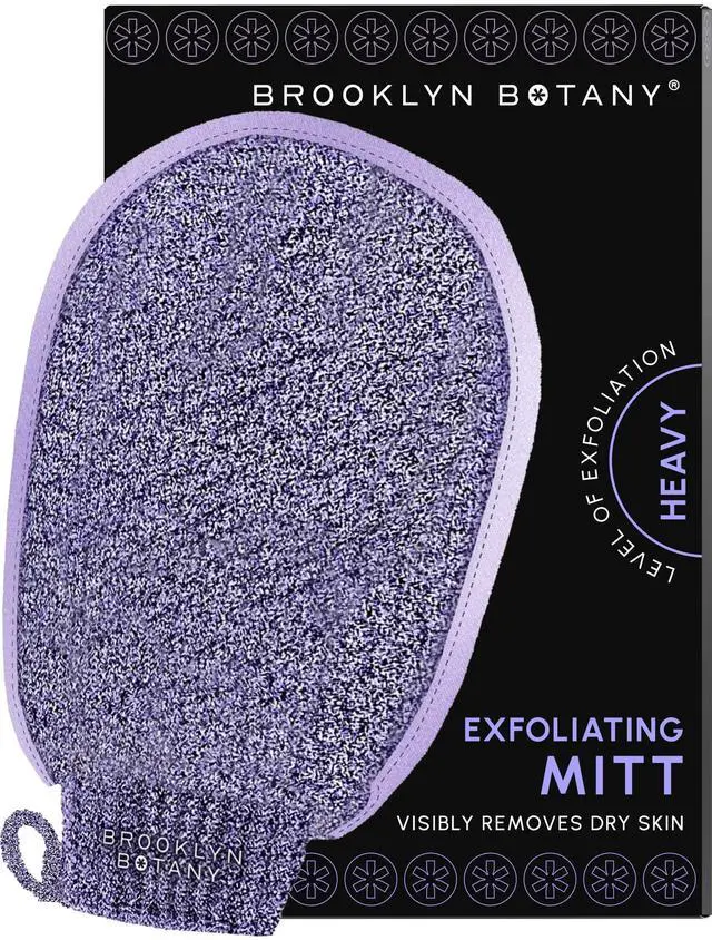 Main image of Brooklyn Botany Exfoliating Mitt for Bath and Shower Heavy Duty Exfoliating Body Scrubber for Massage and Dead Skin Remover for Body 1 Mitt