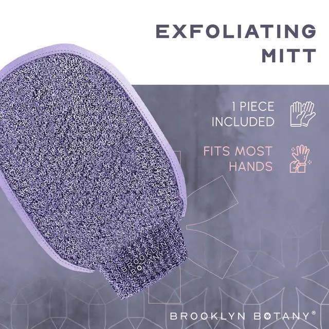 Alt view image 3 of 3 - Brooklyn Botany Exfoliating Mitt for Bath and Shower Heavy Duty Exfoliating Body Scrubber for Massage and Dead Skin Remover for Body 1 Mitt