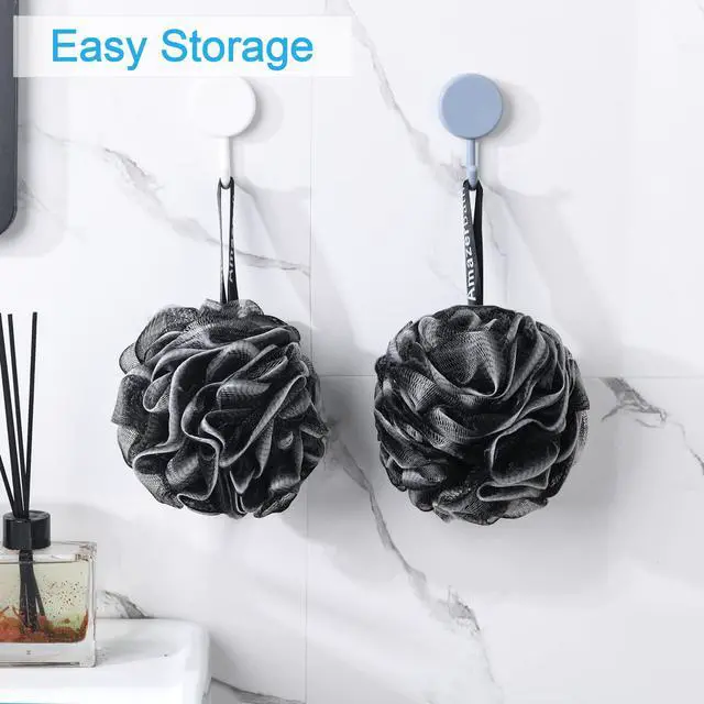 Alt view image 7 of 7 - AmazerBath Loofah Sponge 75g/Piece, Loofah for Men Body Scrubber - Bath Sponge Loofa Set of 4 Black (Large)