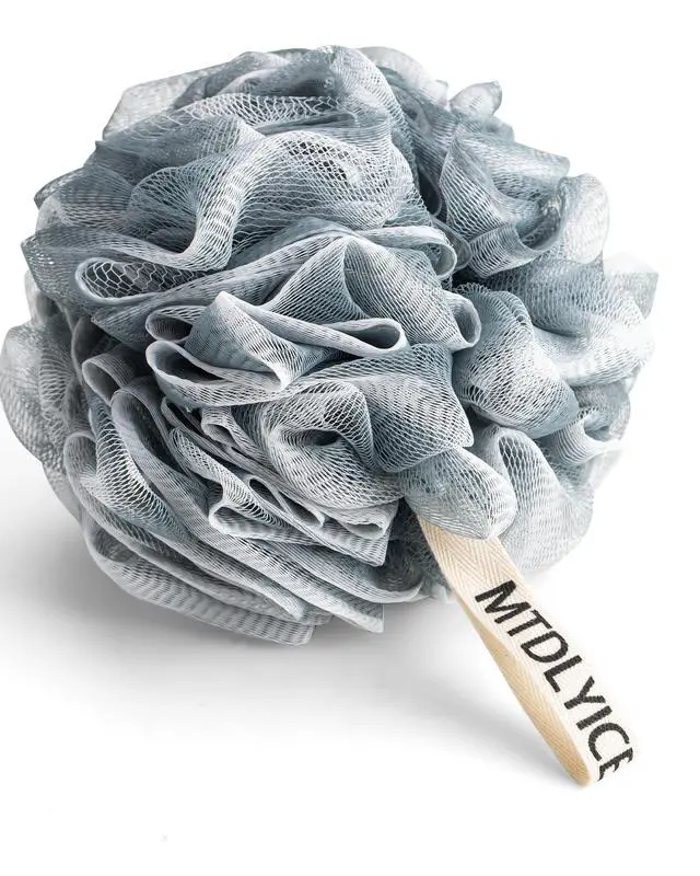 Alt view image 6 of 7 - MTDLYICE Loofah Sponge, XXL Large Loofah 100g 4 Pack, Bath Sponge Soft Mesh Shower Loofah for Men, Body Scrub, Shower Pouf Bath Accessories, for Body Wash, Soap (Blue Gray)