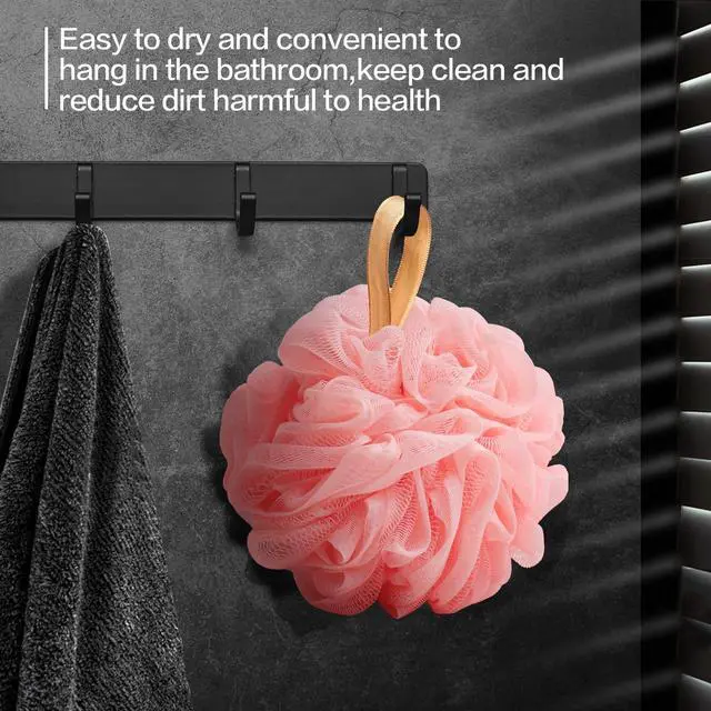 Alt view image 4 of 7 - Fishent Loofah Bath Sponge Shower Loofahs, Pack of 4 Pink Soft Loofa Exfoliating Body Scrubber Mesh Shower Puff Pouf Ball Luffa for Women(50g/pcs)