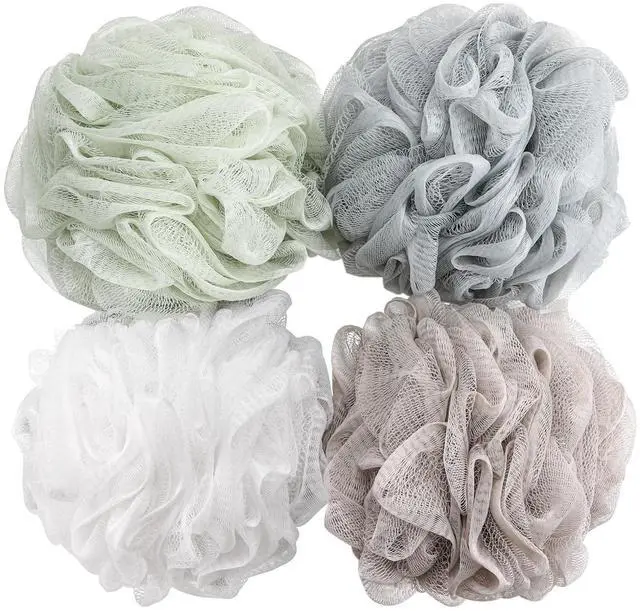 Main image of BTYMS Bath Sponge Shower Loofahs 60g Mesh Pouf Bath Scrunchies Body Wash Puff Shower Puff - Pack of 4
