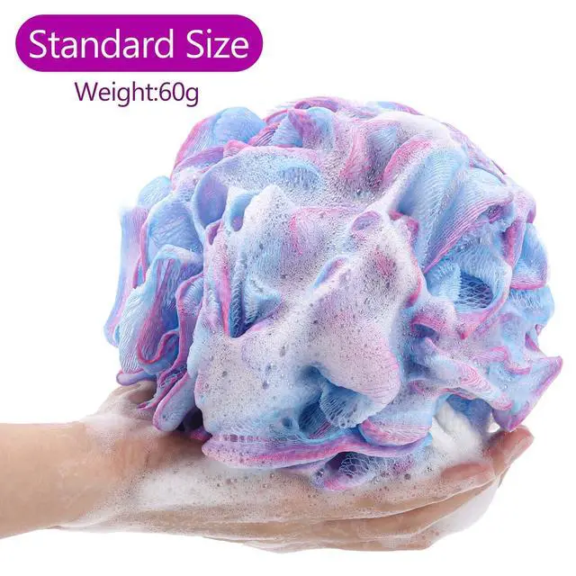 Alt view image 3 of 7 - BTYMS 4 Pieces Shower Loofahs Bath Sponges 60g Bath Scrunchies Mesh Pouf Exfoliating Loofa for Body Washing