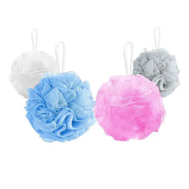 Alt view image 5 of 7 - 10 Pack of Bath Loofah Shower,Small Size Sponge Pouf Body Scrubber Exfoliator Scrubber Ball,Mesh Bath and Shower Sponge for Kids Women Men Body Wash Bathroom
