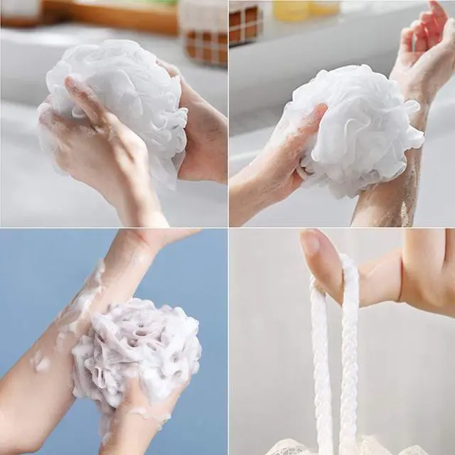 Alt view image 3 of 7 - 10 Pack of Bath Loofah Shower,Small Size Sponge Pouf Body Scrubber Exfoliator Scrubber Ball,Mesh Bath and Shower Sponge for Kids Women Men Body Wash Bathroom