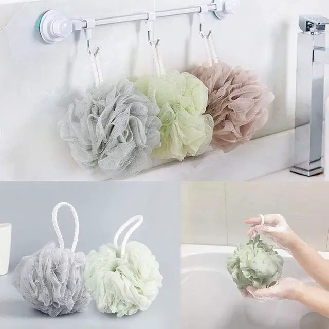 Alt view image 6 of 7 - 10 Pack of Bath Loofah Shower,Small Size Sponge Pouf Body Scrubber Exfoliator Scrubber Ball,Mesh Bath and Shower Sponge for Kids Women Men Body Wash Bathroom