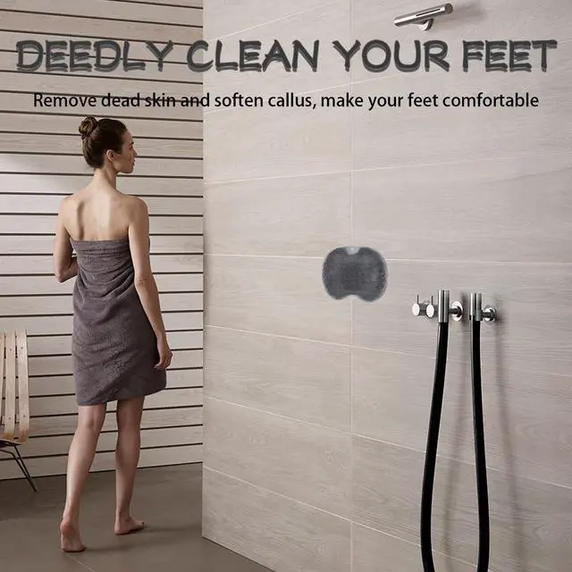 Alt view image 6 of 7 - Shower Foot Scrubber, Wall Mounted Bath Massage Pad, Back Scrubber Back with Non Slip Suction Cups to Improve Circulation, Soothe Achy Feet (Grey)