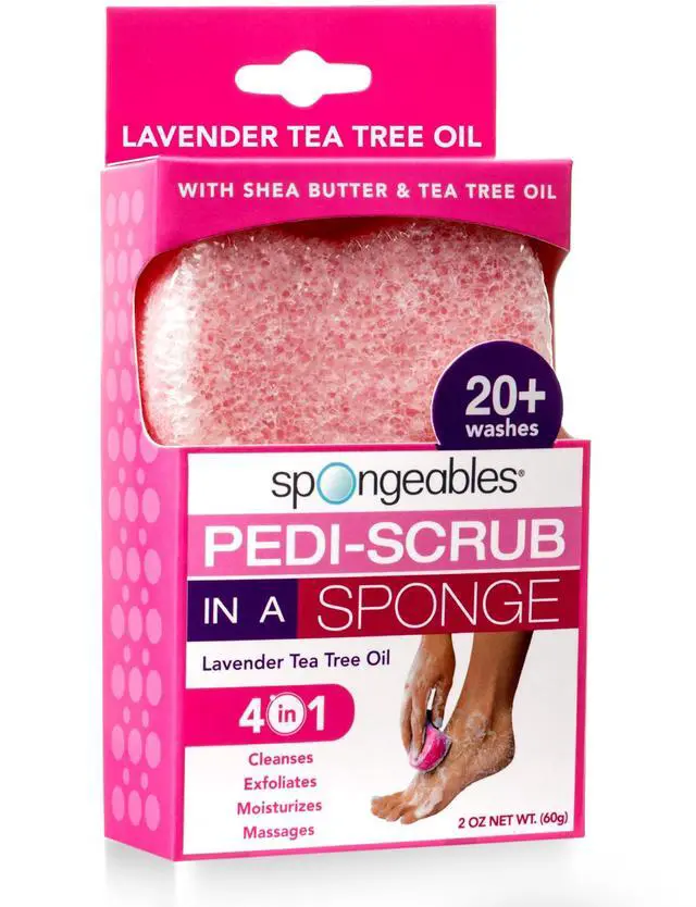 Main image of Spongeables Pedi Scrub Foot Exfoliating 20+ Wash Sponge, Lavender, 1 Count