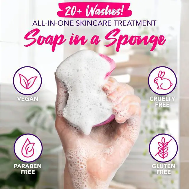 Alt view image 3 of 6 - Spongeables Pedi Scrub Foot Exfoliating 20+ Wash Sponge, Lavender, 1 Count