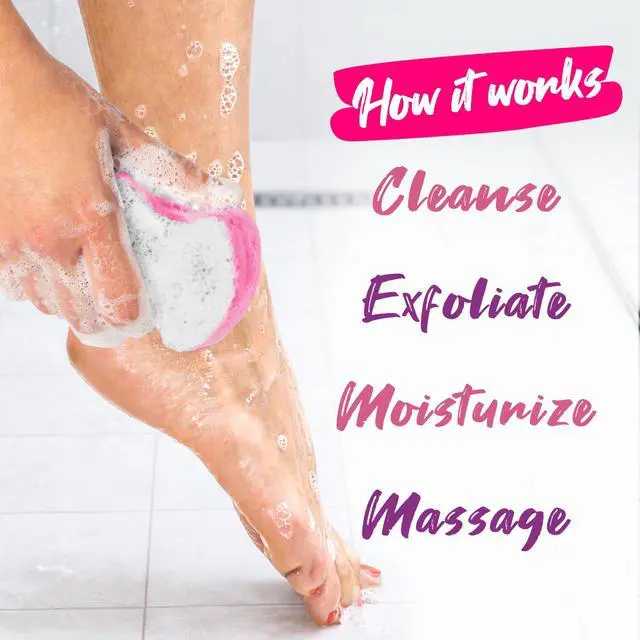 Alt view image 4 of 6 - Spongeables Pedi Scrub Foot Exfoliating 20+ Wash Sponge, Lavender, 1 Count