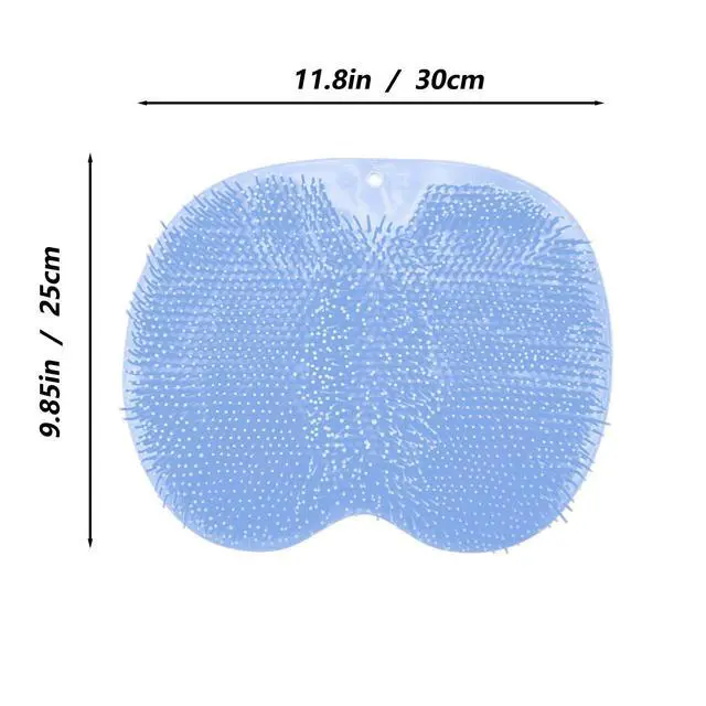 Alt view image 6 of 6 - Shower Foot and Back Scrubber Mat,Wall Mounted Shower Foot Scrubber with Suction Cups,Exfoliating Silicone Massage Foot Cleaner for Shower(Blue)