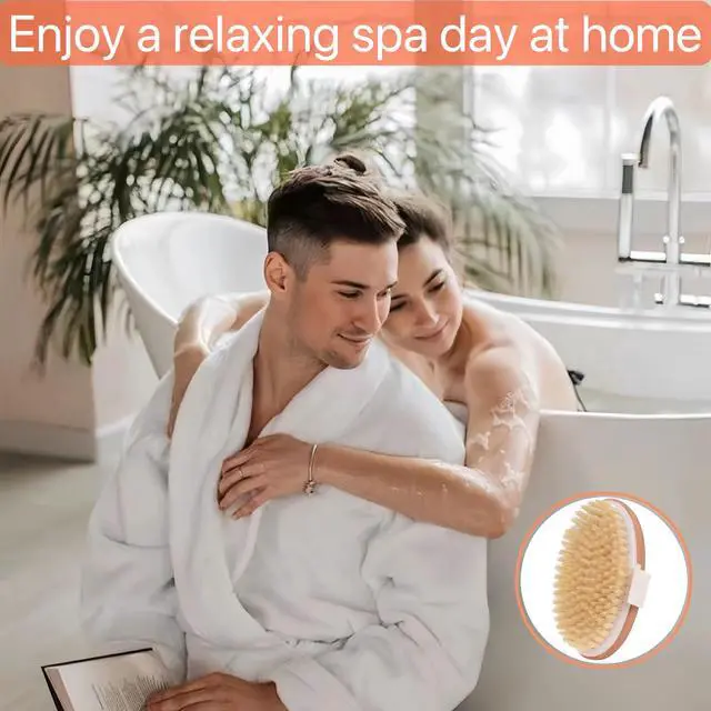 Alt view image 7 of 7 - 2 Pcs Dry Brushing Body Brush,Natural Bristle Exfoliating Body Scrubbers for Dead Skin,Cellulite,Lymphatic Drainage and Improve Blood Circulation