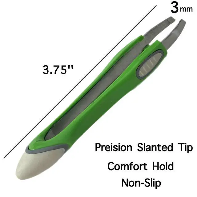 Alt view image 2 of 5 - Comfort Hold Ergonomic Slanted Tip Multipurpose Stainless Steel Non-Slip Sure Grip Precision Splinter Facial Hair Removal Eyebrow Tweezers Men Women Arthritis Hands