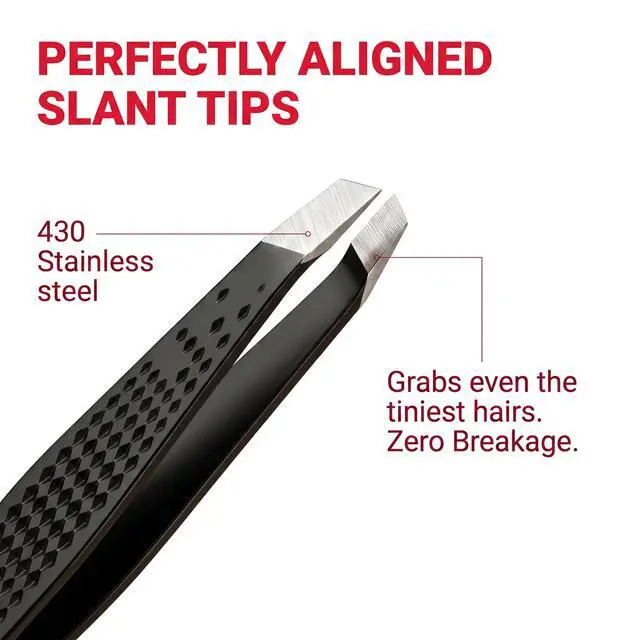 Alt view image 2 of 7 - BEDACE Slant & Point Tweezers for Women and Men Facial Hair,2 pack Non-Slip Grip 430 Stainless Steel High Precision and Comfort tweezer Set for Eyebrows Ingrown Hair