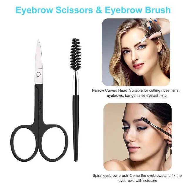 Alt view image 4 of 7 - 6 PCS Professional Tweezers Set - Stainless Steel Precision Tweezer Kit for Eyebrows, Facial Hair, Ingrown Hair & Splinter Removal with Travel Case (Black)