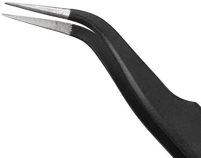 Alt view image 4 of 4 - uxcell ESD-15 Tweezers, Anti-Static Stainless Steel Non-magnetic Curved Tip for Craft Jewelry Electronics, 4.84" Overall Length
