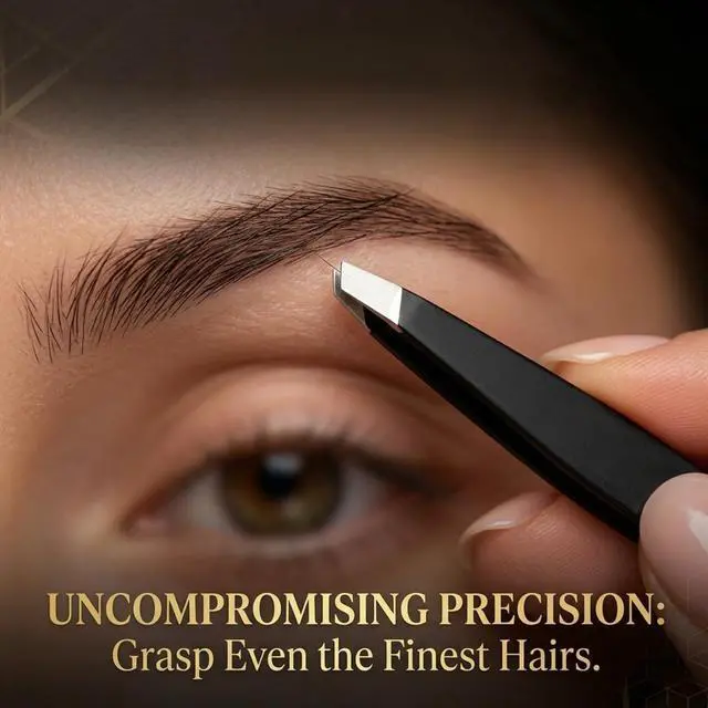 Alt view image 4 of 7 - 4 Pcs Tweezers for Facial Hair Women & Men for Precise Grooming of Eyebrows - Professional Stainless Steel Black Color Coated Eyebrow Tweezers for Ingrown Hair on Nose Ear