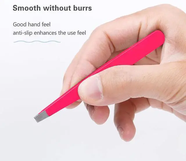 Alt view image 2 of 7 - Derlaier Tweezers Set Professional High Precision Stainless Steel Eyebrow Remover Ingrown Hair & Splinter Removal Kit Facial Hair Grooming Tools for Men Women Pink 4 Pcs