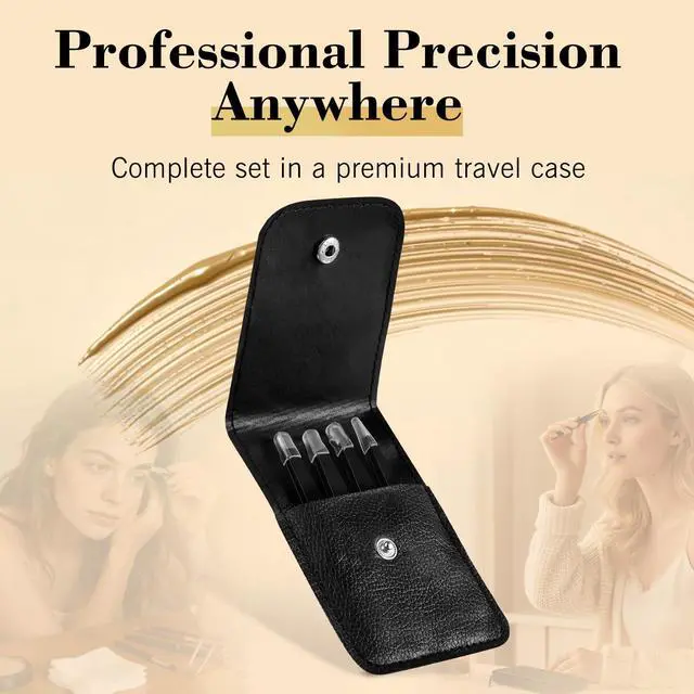 Alt view image 7 of 7 - SUCOOR Tweezers for Women Facial Hair, 4Pcs Professional Beauty Tools Stainless Steel Precision Eyebrow Tweezers for Splinter Blackhead and Ingrown Hair Removal, Black