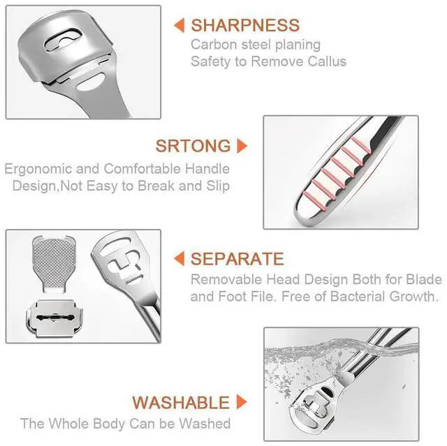 Alt view image 2 of 7 - Pedicure Callus Shaver Foot File Care Hard Skin Remover Sets with Case