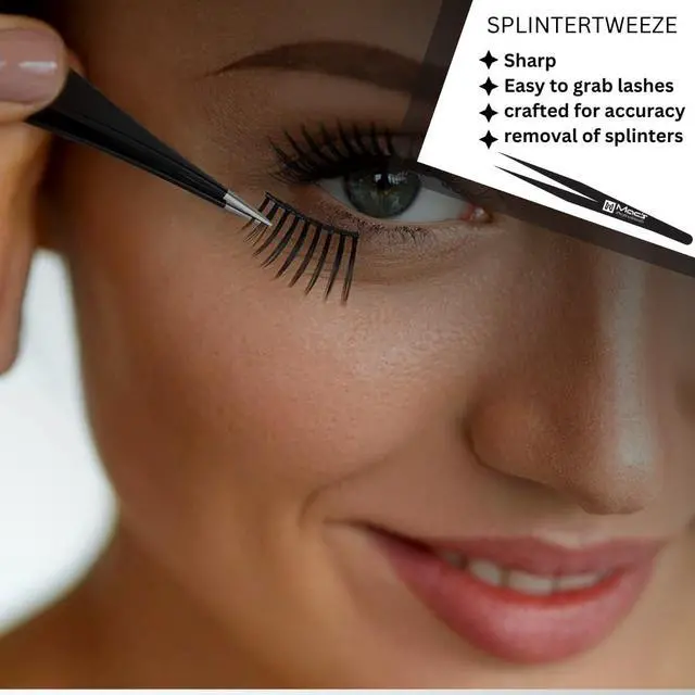 Alt view image 4 of 6 - Macs Tweezers set for Women and men Facial Hair, Ingrown Hair -Best for Eyebrow Hair, Facial Hair Removal - Stainless Steel Precision Sharp- Pointy Ends Meet Perfectly. (3 PCs Black Tweezers Set)
