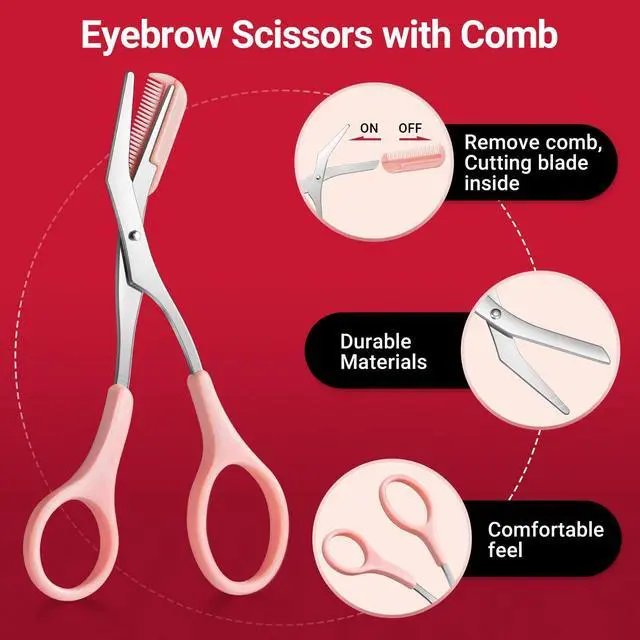 Alt view image 4 of 7 - TsMADDTs Tweezers for Women Facial Hair, 8 in 1 Eyebrow Kit with Tweezers, Eyebrow Trimmer Scissors, Razor, Brush with Travel Bag, Hair Plucking Daily Beauty Tools