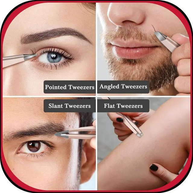 Alt view image 6 of 7 - TsMADDTs Tweezers for Women Facial Hair, 8 in 1 Eyebrow Kit with Tweezers, Eyebrow Trimmer Scissors, Razor, Brush with Travel Bag, Hair Plucking Daily Beauty Tools