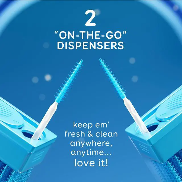 Alt view image 6 of 6 - GRIN Softstx, Gentle Dental Picks, 90 Count, Soft Flexible Bristles, Textured Plaque Removing Toothpick, Minty Flavor, for Between Teeth, Refillable Hygienic Case, for Braces, Bridges, and Implants