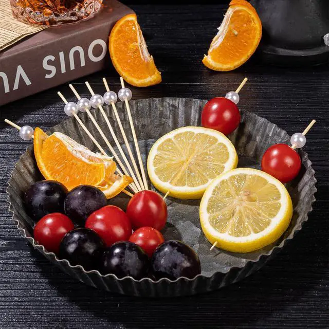 Alt view image 7 of 7 - 200 Pcs Cocktail Picks, 4.7 Inch Toothpicks for Appetizers Long Cocktail Appetizer Skewers White Pearl Decorative Cocktail Sticks for Drinks, Fruit, Charcuterie, Wedding Food Party Fancy Toothpicks