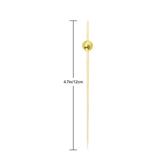 Alt view image 2 of 6 - 100PCS Fancy Toothpicks for Appetizers, Gold Cocktail Picks for Party Decoration, Appetizer Skewers for Charcuterie Sandwich Burgers Fruit - 4.7 inch