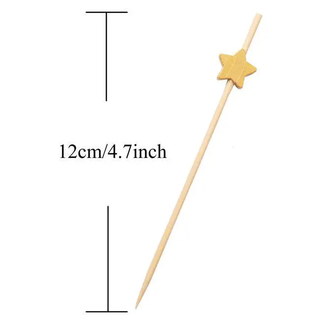 Alt view image 2 of 7 - Cocktail Picks 100 Counts Handmade Sticks Wooden Toothpicks Cocktail Sticks Party Supplies - Matt Gold Star