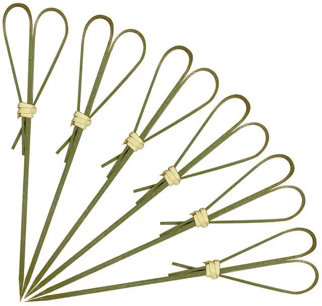 Main image of 100 Pieces Bamboo Cocktail Picks, Heart Shaped Bamboo Sticks, Skewers for Appetizers, Charcuterie Accessories, Toothpicks for Appetizers Picks, 4.7 Inch Cocktail Toothpicks - Cyan