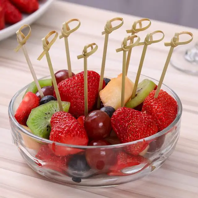 Alt view image 3 of 7 - 200 PCS Cocktail Picks, 4.7 Inch Toothpicks for Appetizers, Natural Bamboo Knot Skewers, Mini Food Sticks, Fancy Tooth Picks for Drinks,Fruit,Charcuterie,Cocktail Garnish Accessories, Party Supplies