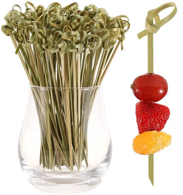 Main image of 200 PCS Cocktail Picks, 4.7 Inch Toothpicks for Appetizers, Natural Bamboo Knot Skewers, Mini Food Sticks, Fancy Tooth Picks for Drinks,Fruit,Charcuterie,Cocktail Garnish Accessories, Party Supplies