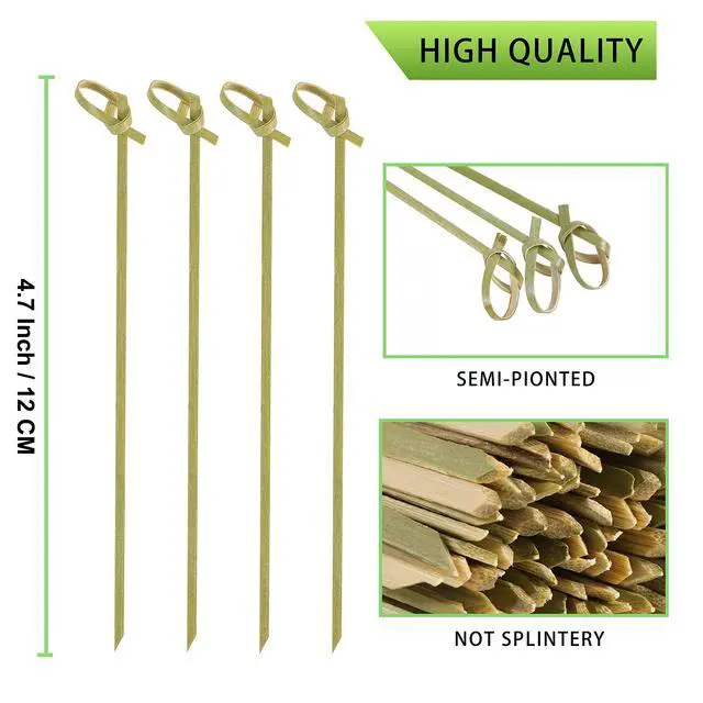 Alt view image 4 of 7 - 200 PCS Cocktail Picks, 4.7 Inch Toothpicks for Appetizers, Natural Bamboo Knot Skewers, Mini Food Sticks, Fancy Tooth Picks for Drinks,Fruit,Charcuterie,Cocktail Garnish Accessories, Party Supplies