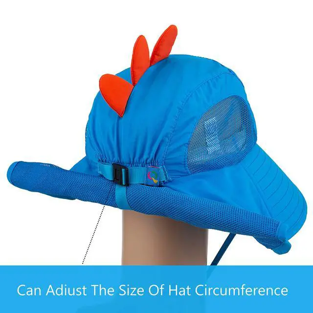 Alt view image 5 of 5 - Kids Sun Hat UPF 50+ Boy Girl Protection Hat Wide Brim Beach Hats with Mesh and Adjustable Chin Strap