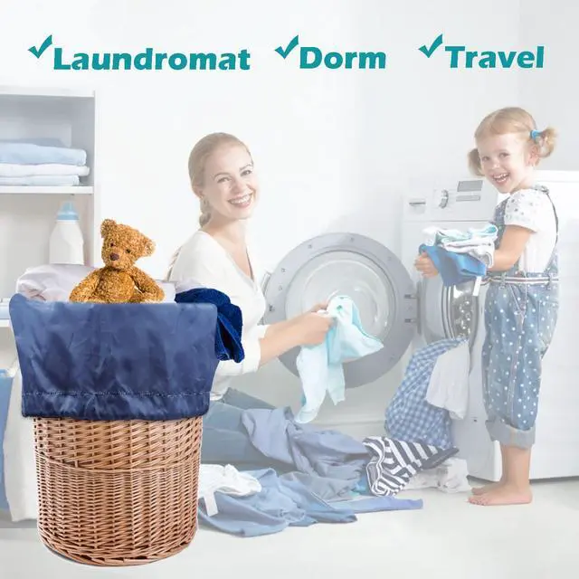 Alt view image 5 of 7 - Heavy Duty Laundry Bag 2 Pack XL Nylon Laundry Bags with Straps, Washable Large Dirty Clothes Organizer with Drawstring Closure, Travel Washing Bag Fit a Laundry Hamper or Basket