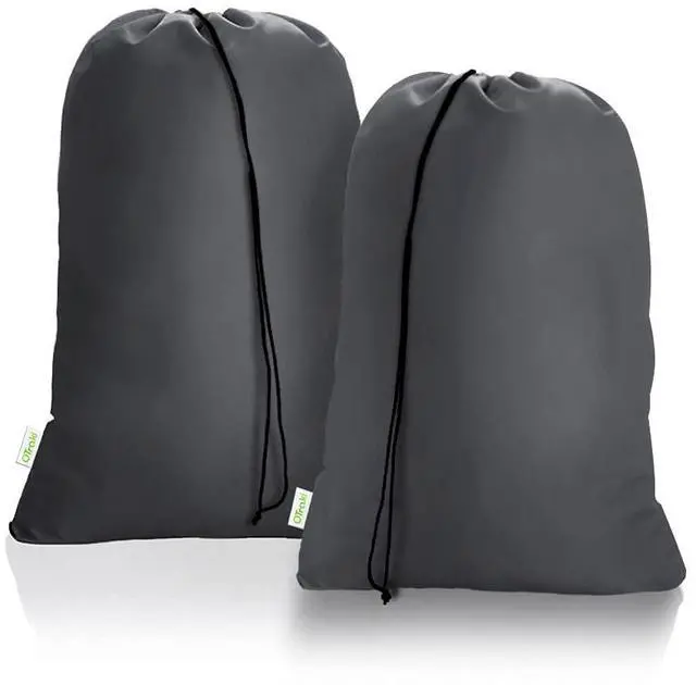 Main image of OTraki 2 Pack Laundry Bag Extra Large 28x45 Inch Drawstrings Laundry Hamper Liner Storage Bag XL Dirty Clothes Organizer Heavy Duty Laundry Bag Don't Drying, Melting 140-176 (Grey)