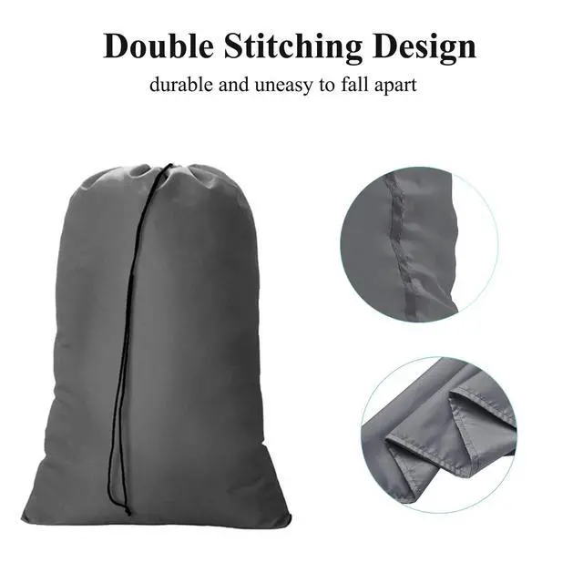 Alt view image 4 of 7 - OTraki 2 Pack Laundry Bag Extra Large 28x45 Inch Drawstrings Laundry Hamper Liner Storage Bag XL Dirty Clothes Organizer Heavy Duty Laundry Bag Don't Drying, Melting 140-176 (Grey)