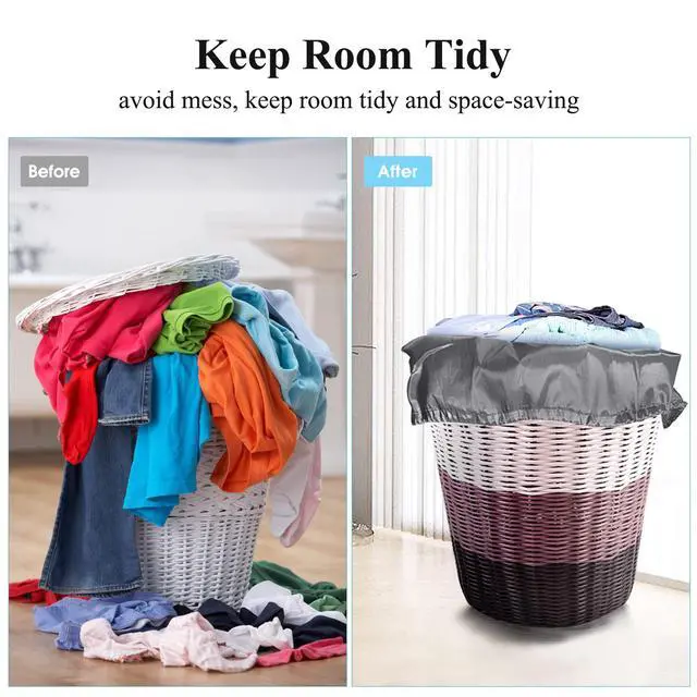 Alt view image 5 of 7 - OTraki 2 Pack Laundry Bag Extra Large 28x45 Inch Drawstrings Laundry Hamper Liner Storage Bag XL Dirty Clothes Organizer Heavy Duty Laundry Bag Don't Drying, Melting 140-176 (Grey)