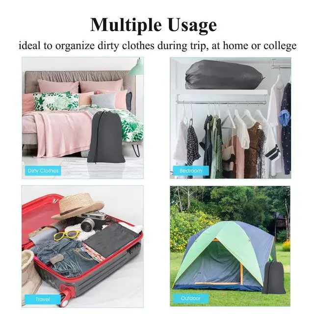 Alt view image 6 of 7 - OTraki 2 Pack Laundry Bag Extra Large 28x45 Inch Drawstrings Laundry Hamper Liner Storage Bag XL Dirty Clothes Organizer Heavy Duty Laundry Bag Don't Drying, Melting 140-176 (Grey)