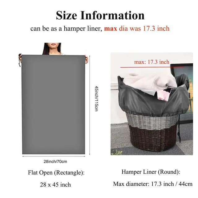 Alt view image 7 of 7 - OTraki 2 Pack Laundry Bag Extra Large 28x45 Inch Drawstrings Laundry Hamper Liner Storage Bag XL Dirty Clothes Organizer Heavy Duty Laundry Bag Don't Drying, Melting 140-176 (Grey)